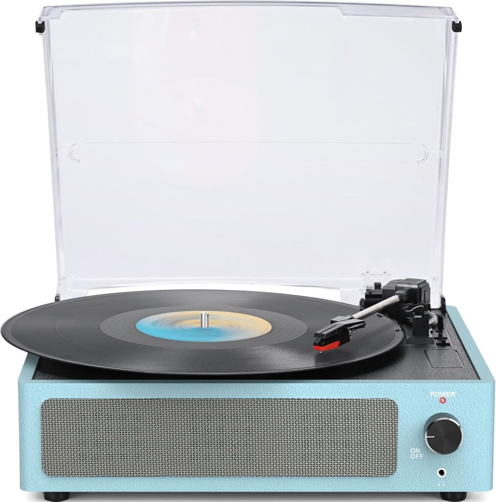 Blue Vintage Vinyl Record Player