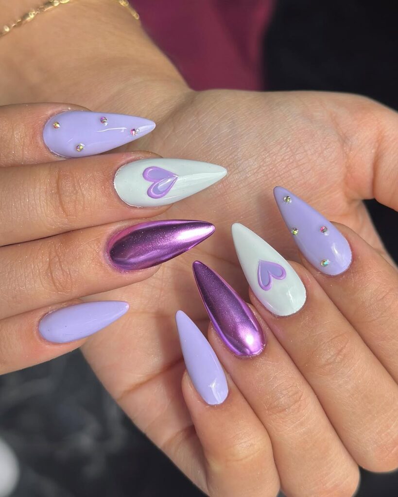 Violet Valentine Nails